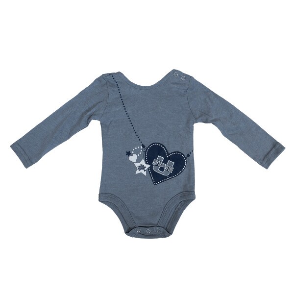 mini utah state aggies long-sleeve infant criss-cross back onesie